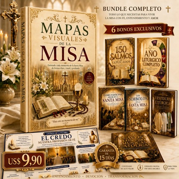 Mockup de Mapas Visuales de la Misa con los 6 bonos incluidos